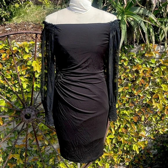 David Meister | Dresses | New David Meister Beaded Black Offtheshoulder  Dress | Poshmark